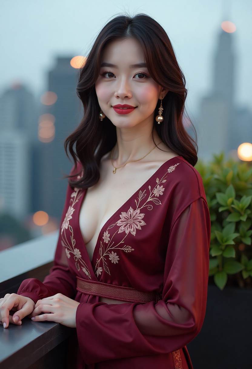 日落时分飞机窗外的橘色云霞